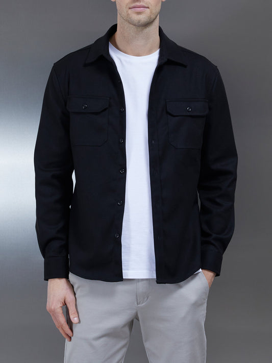 EDIZ- Overshirt in Zwart